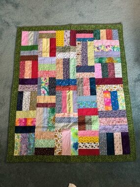 Handmade Multicolor Patchwork Quilt - throw blanket